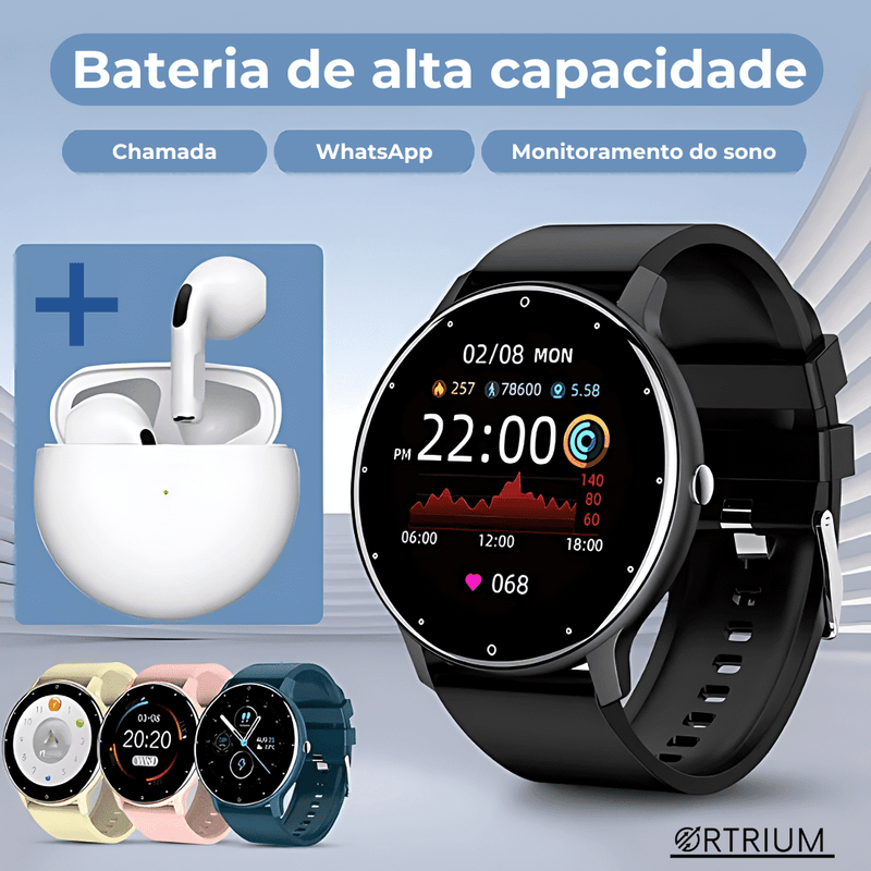 Relógio Inteligente + Fone de Ouvido - Ortrium